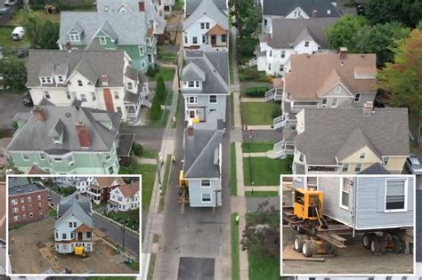 Four historic houses moved through connecticut city .